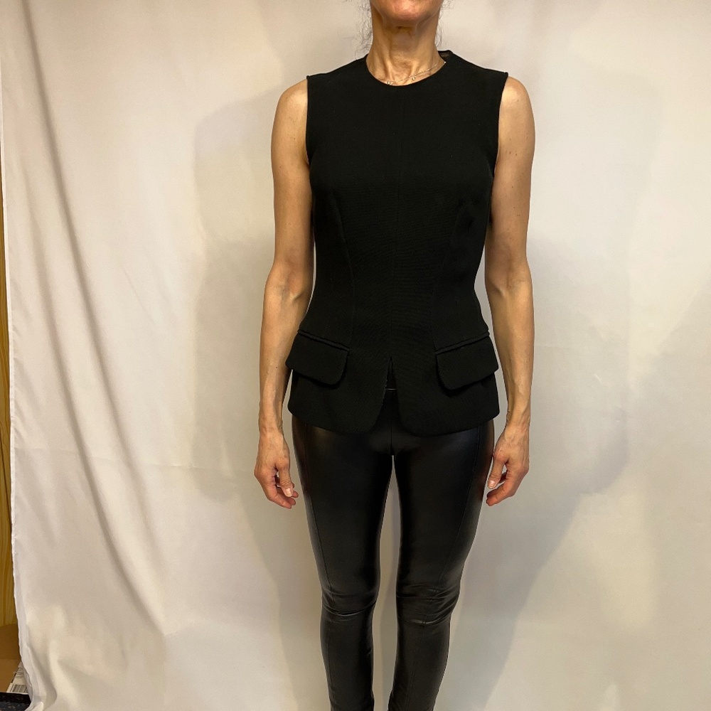 Alexander McQueen Black Sleeveless Peplum Top